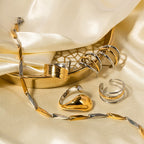 Minimalist gold Steel Color Series Stainless Steel Plain Ring Jewelry