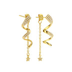 Spiral Curve Long Star Earrings for Women Minimalist Jewelry Earrings Ear Accessories Make Face Look Slim