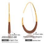 Stainless Steel Oil Drip Water Drop C Hoop Earrings Jewelry Accessories