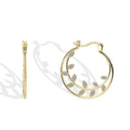 E0349 Fashion Double Circle Earrings Glossy HOOP gold Leaf Large Circle Hoop Earrings for Women