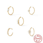 S925Sterling Silver Diamond-Studded Body Piercing Jewelry Nose Ring Nose Stud Ear Jewelry Trendy Ear Cuff Ear Cartilage