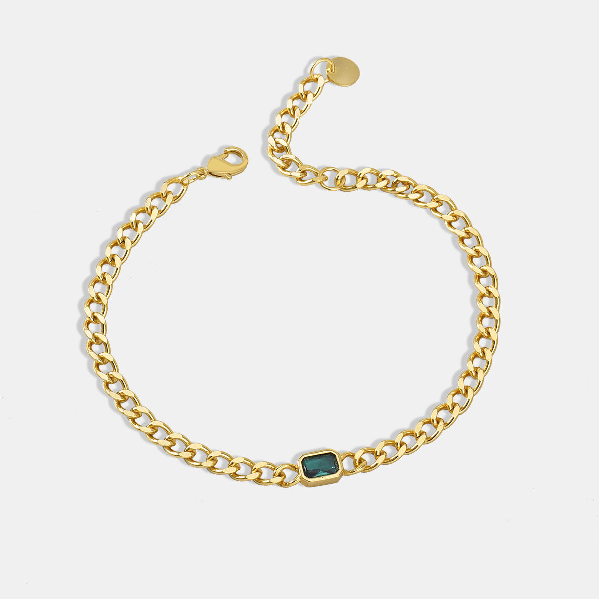 B0070 Wind Bracelet Emerald Tank Chain Bracelet Jewelry