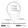 Modern Gold-Plated Stainless Steel Layered Necklace — additional angle — jewelry finish and design detail