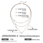 Three-layer Stacked Necklace Accessories for Women Collarbone Chain Stainless Steel Jewelry
