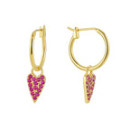 E0805 Design Sense Earrings for Women, Gold-Plated Heart with Purple Zircon Inlay
