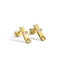Gold-Plated Brass Rectangular Zircon Hoop Earrings — product close-up — jewelry finish and design detail