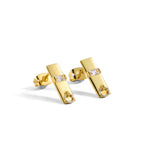 Trendy Cool Rectangular Zircon Hoop Earrings gold Inlaid Diamond Geometric Earrings Fashion Accessories
