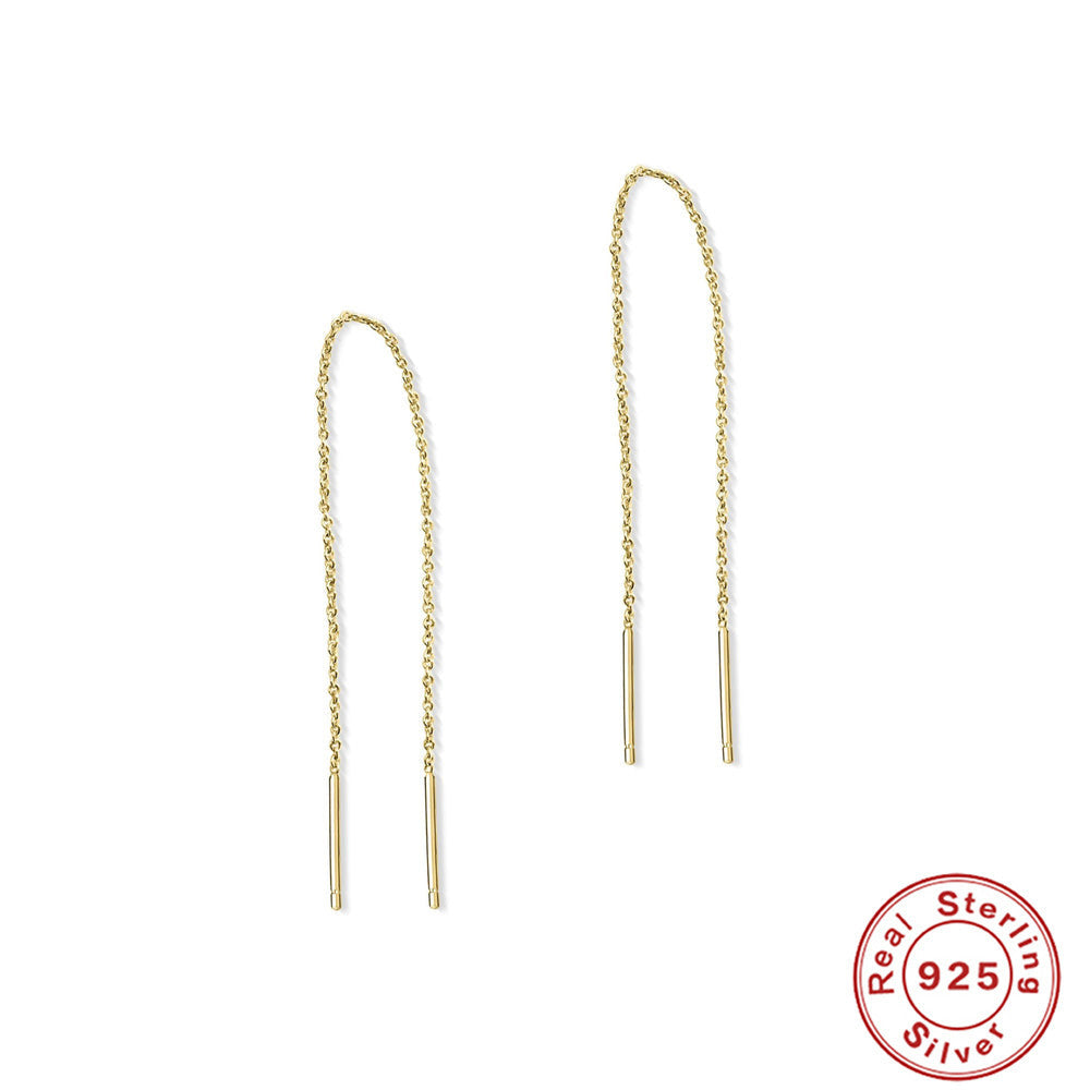 925 Sterling Silver Diamond Pentagram Tassel Ear Threads — alternate product image 10