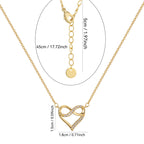 N0016 Japanese and Korean Elegant Luxury Design Hollow Heart Zircon Necklace for Women Infinity Symbol Pendant