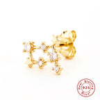 Crystal-Set Star Stud 925 Sterling Silver Earrings — jewelry design view 08