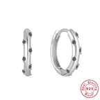 S925 Sterling Silver Colorful Diamond Hoop Earrings Minimalist