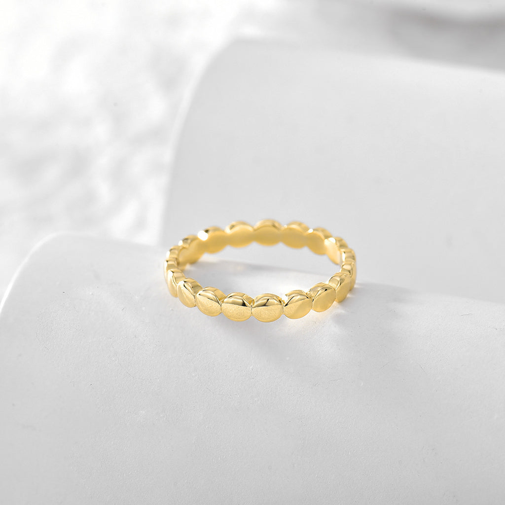 18K Gold-Plated Brass Round Ring for private-label fashion jewelry buyers
