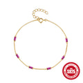 Colorful Zircon 925 Sterling Silver Bracelet — inner surface view — jewelry finish and design detail