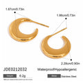 Crescent Moon Gold-Plated Stainless Steel Earrings — surface finish detail — jewelry finish and design detail