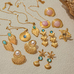 2H Original Design Jewelry Stainless Steel Necklace Design Sense Earrings Ring Non-Fading