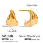 2H Stainless Steel Circle Earrings Pearl Studs Non-Fading Jewelry for Women