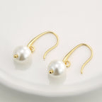 E0761 Dongdaemun Fashion Simple Ear Hook Women's Jewelry Baroque Style Shell Pearl Vintage Earrings