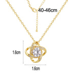 CYN0229 Eternal Heart Copper Necklace for Women with Design Sense Lucky Four-Leaf Clover Necklace