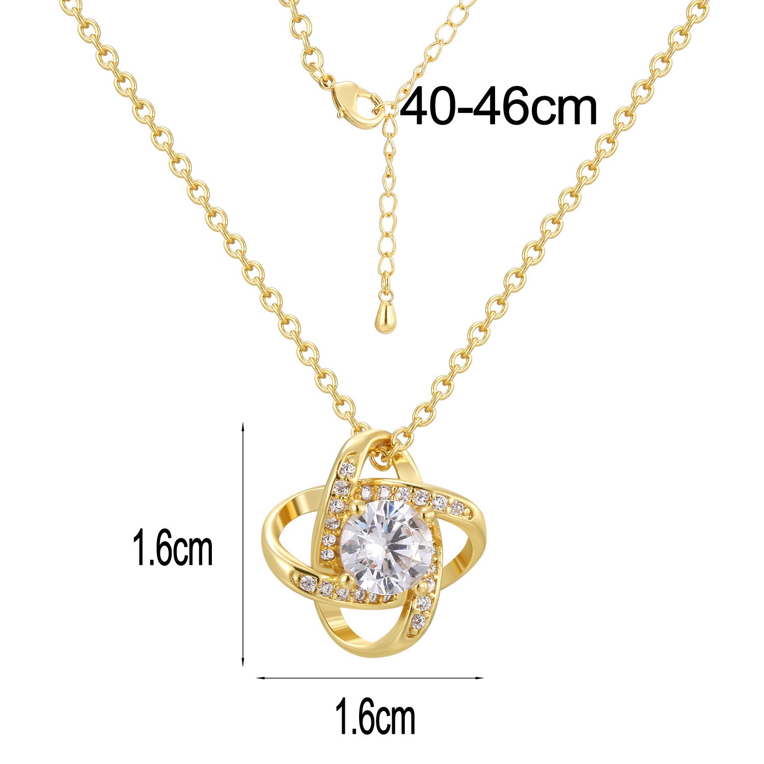 CYN0229 Eternal Heart Copper Necklace for Women with Design Sense Lucky Four-Leaf Clover Necklace