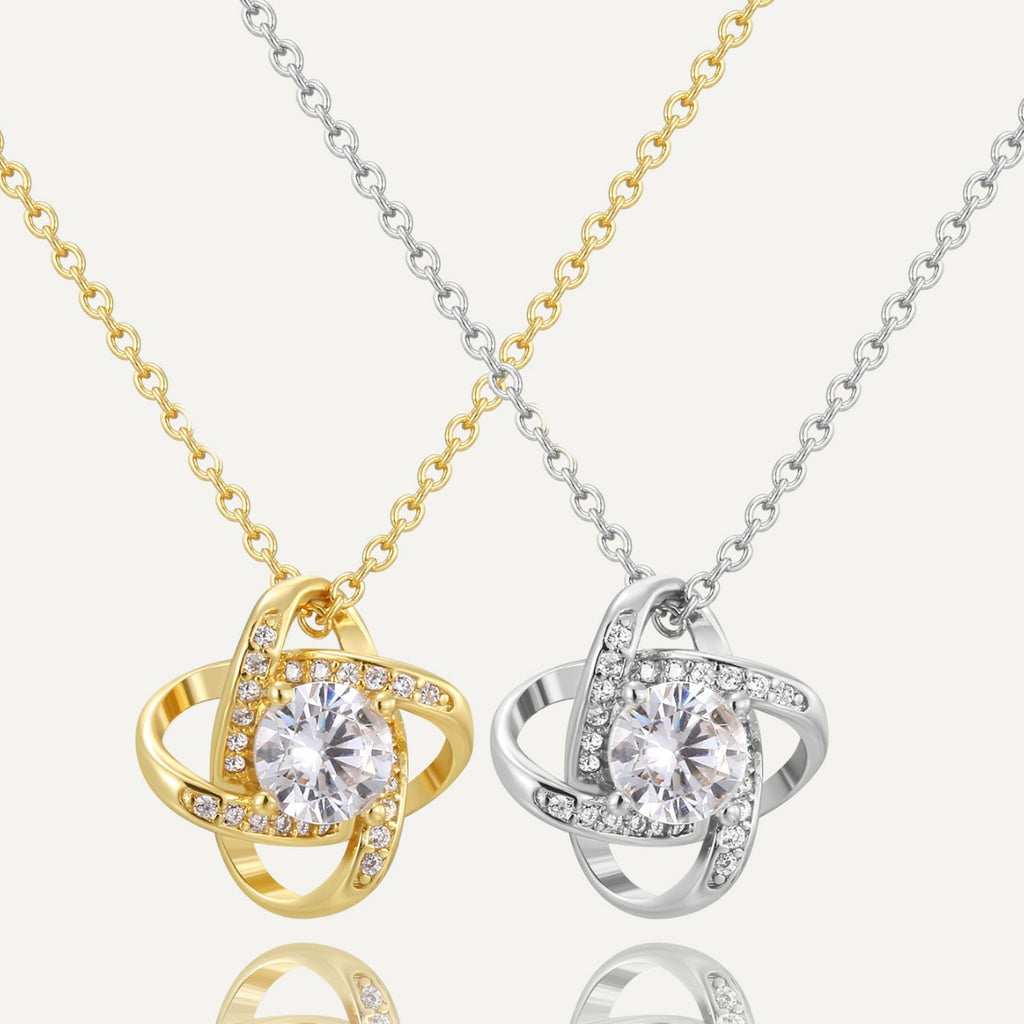 CYN0229 Eternal Heart Copper Necklace for Women with Design Sense Lucky Four-Leaf Clover Necklace