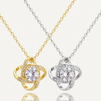 CYN0229 Eternal Heart Copper Necklace for Women with Design Sense Lucky Four-Leaf Clover Necklace