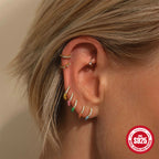 Sterling Silver925Oil Drop Irregular Hoop Earrings for Women Summer Colorful Dopamine Jewelry Earrings earring