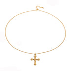 Stainless Steel Diamond Cross Necklace Fashion Sweater Chain Jewelry