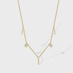 N0181 Japanese Style Water Drop Tassel Dynamic Necklace for Women New Layered Micro Inlaid White Zircon Pendant Simple