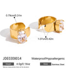 Zircon Ear Clip Earrings Non-Fading Stainless Steel Jewelry Women's Ear Accessories