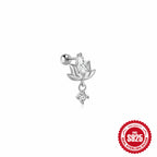 S925Sterling Silver Tassel Inlaid Diamond Chain Earrings Stud Korean Style Hot-Selling Fashion Piercing Jewelry