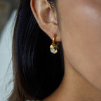 2H Color Block Round Tassel Earrings Hoop Stainless Steel Earrings Non-Fading