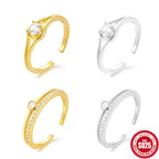 Hot Sale S925Sterling Silver Water Drop Inlaid Diamond Open Ring Wedding Meaning Ring Korean Style Index Finger Ring