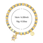 B0245 Copper plating14k Gold Heart Zircon Fashion Beaded Vacation New Bracelet