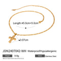 Cross Cubic Zirconia Gold-Plated Stainless Steel Pendant Necklace — alternate product view — jewelry finish and design detail