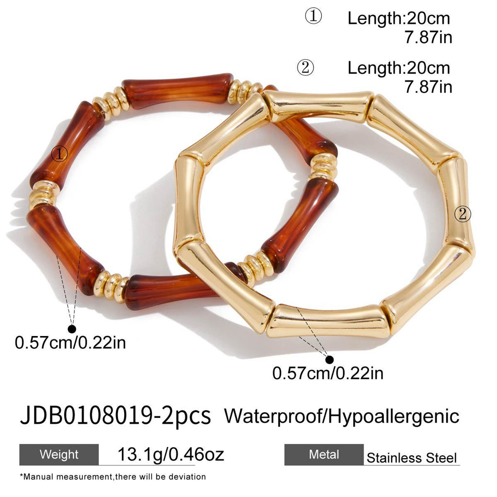 UV Gold-Plated Resin Bracelet Acrylic Bamboo Joint Bracelet Melad Autumn Winter Wristband