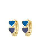 SE Jewelry Double Heart Colorful Resin Earrings For Women Gold Plated
