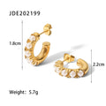 Geometric Pearl Stainless Steel Hoop Earrings in 18K Gold-Tone styled for independent jewelry boutiques