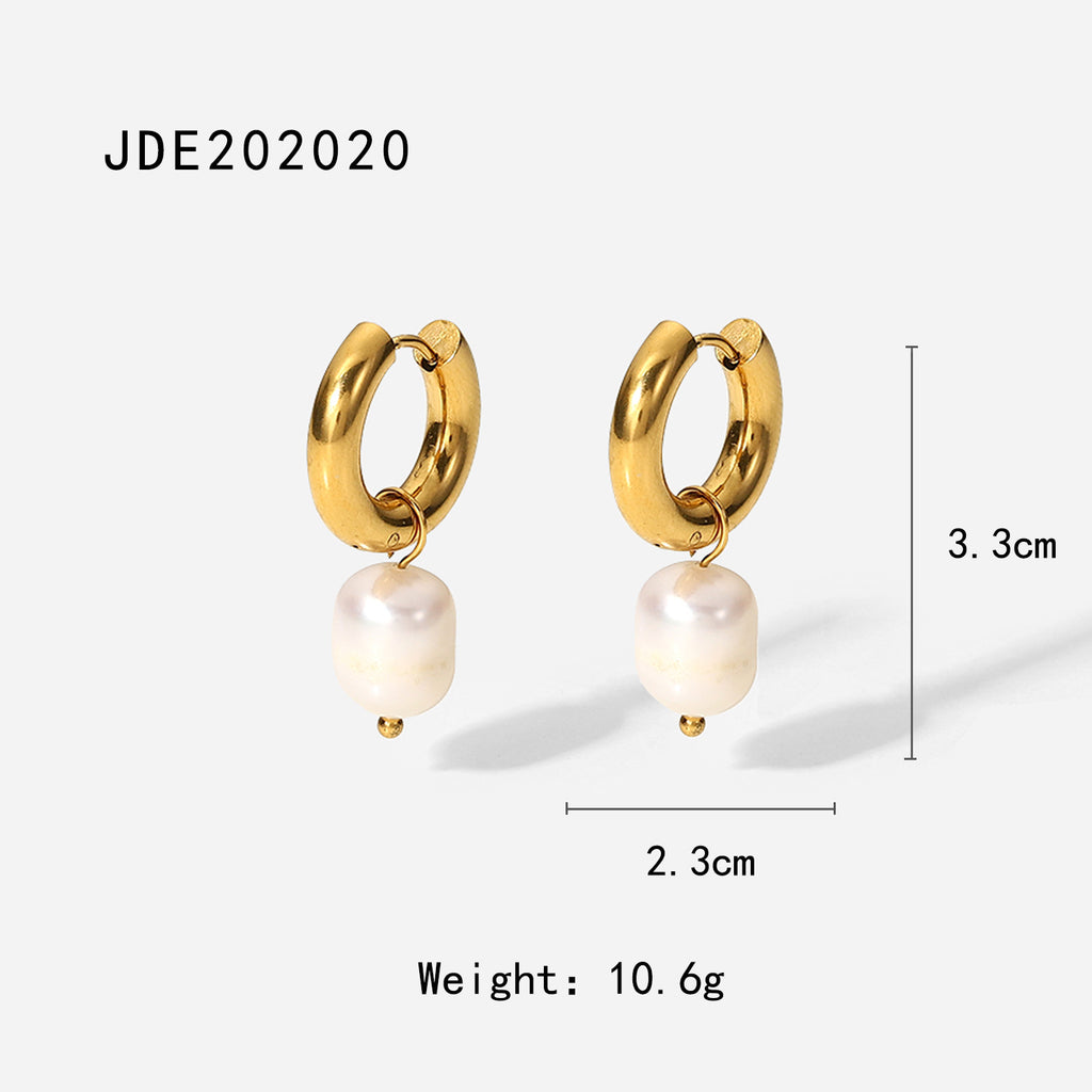 2H Stainless Steel Earrings Pearl Earrings Women's Design Accessories