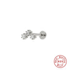 New S925Sterling Silver Stud Earrings18G Flat Head Push Piercing Cartilage Earrings Hot Selling Piercing Ear Lobe