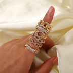 Women's Ethnic Ring Non-Fading Zircon Ring Open Vintage Couple Ring