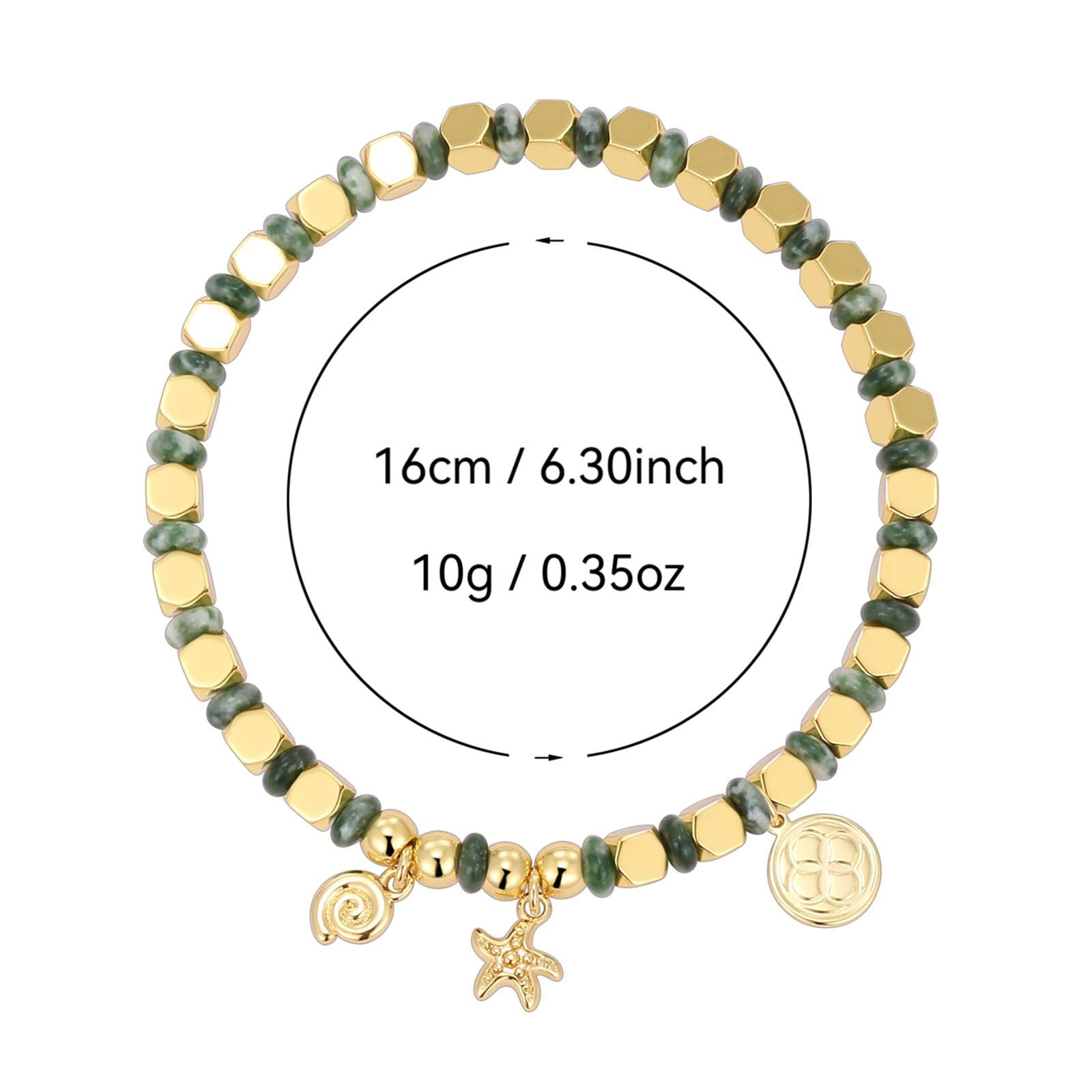 B0258Vintage Handmade Swirl Starfish Beaded Bohemian Bracelet