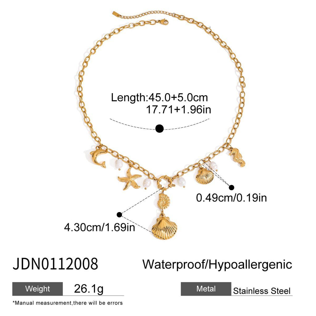 Ring Non-Fading Jewelry Necklace Stainless Steel Earrings Vacation Accessories