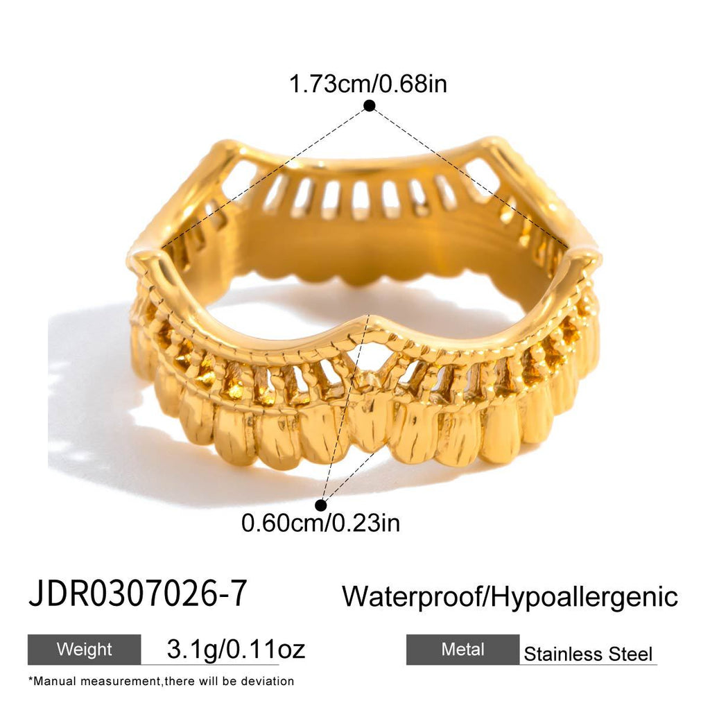 Zircon Ring Non-Fading Lace Stainless Steel Jewelry for Women ring