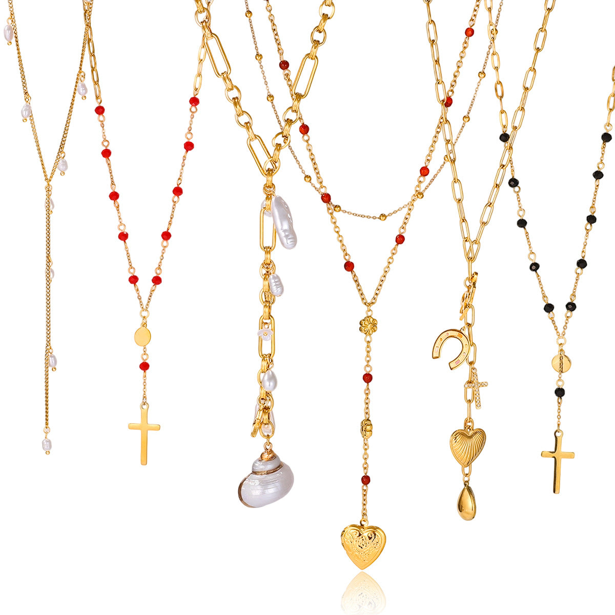 Cross Long Necklace y Word Chain Stainless Steel Jewelry Sweater Chain