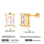 Zircon Earrings Simple Ear Jewelry Non-Fading18k Gold Stainless Steel Jewelry