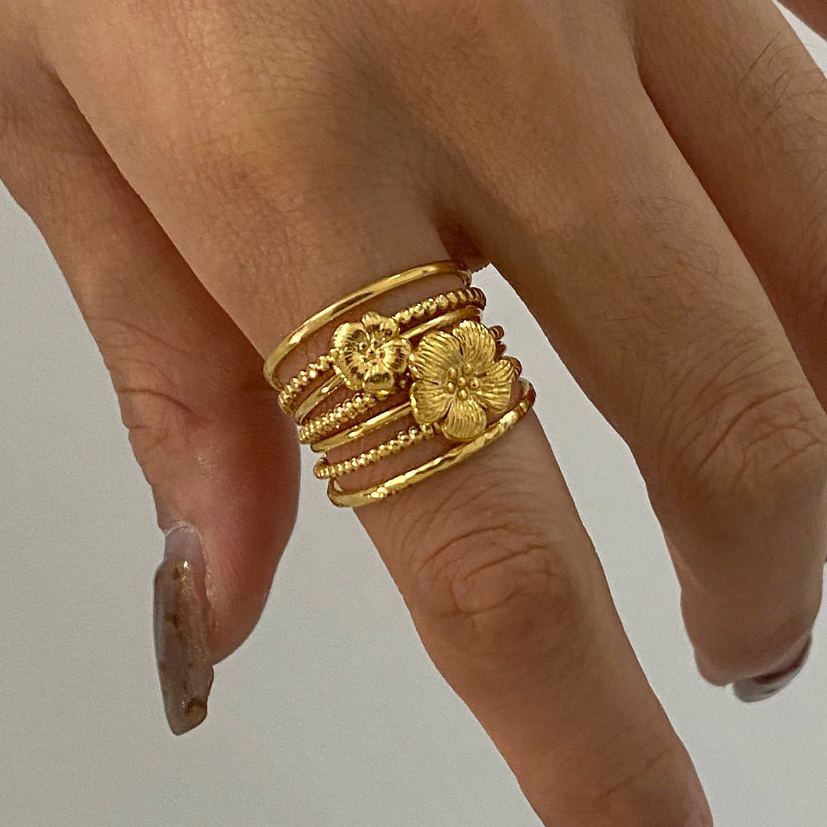 Stackable Rings for Women Design Jewelry Non-Fading Stainless Steel Rings