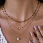 2H Imitation Pearl Necklace Collarbone Chain Stainless Steel Jewelry Zircon Jewelry