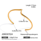 18k Gold Open Bracelet Jewelry Non-Fading Stainless Steel Accessories