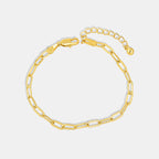 B0049 Bracelet Simple and Trendy Women's Metal Paperclip Oval Chain gold Bracelet