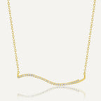 S925 Silver Gold Curve Necklace Two Tone Everyday Pendant